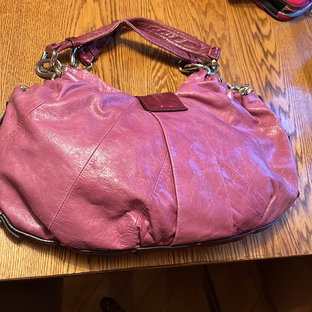 Marciano large patch work pink and purple bag - Picture 6 of 12
